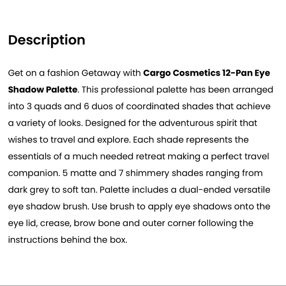Cargo getaway eyeshadow